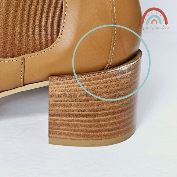 New! Everlane The Heel Boot Italian Leather Cognac Block Heeled Chelsea Boots - Picture 15 of 15